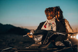 Cool Juice Wrld Driving An Atv Wallpaper