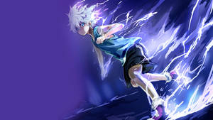 Cool Killua Emitting Energy Wallpaper