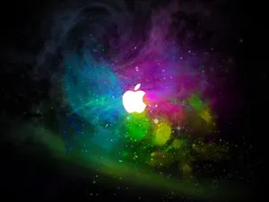 Cool Mac Logo Cyan And Magenta Wallpaper
