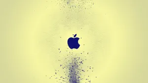 Cool Macbook With Blue Logo Wallpaper