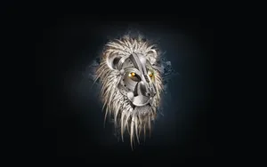 Cool Metallic Lion Face Wallpaper