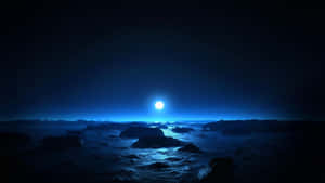 Cool Monitor Black Blue Wallpaper