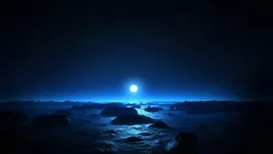 Cool Monitor Black Blue Wallpaper
