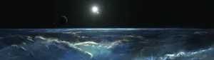 Cool Monitor Night Sky Scenery Wallpaper