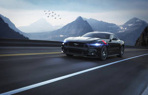 Cool Mustang On Highway Wallpaper