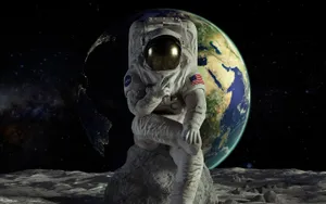 Cool Nasa Astronaut On Moon Wallpaper