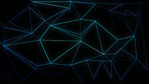 Cool Neon Blue Pattern And Shapes Wallpaper