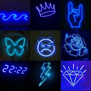 Cool Neon Blue Shapes And Designs Wallpaper
