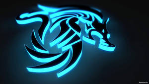 Cool Neon Blue Tribal Art Wallpaper