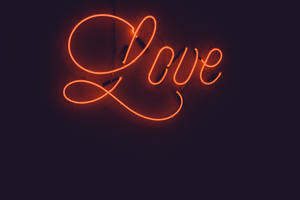 Cool Neon Orange Love Wallpaper