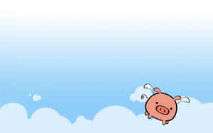 Cool Piggy In The Clouds Wallpaper