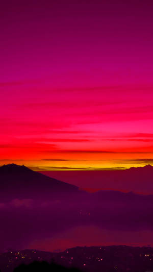 Cool Pink Orange Sunset Sky Wallpaper