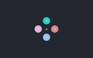 Cool Ps4 With Colorful Pastel Controller Icons Wallpaper