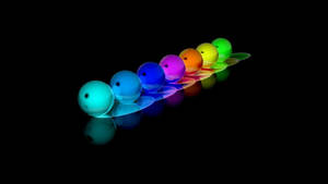 Cool Rainbow Neon Balls Wallpaper