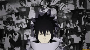 Cool Sasuke Grayscale Collage Wallpaper