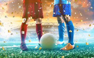 Cool Soccer Desktop Blue Red White Wallpaper