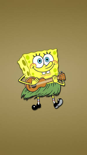 Cool Spongebob Hawaiian Digital Illustration Wallpaper