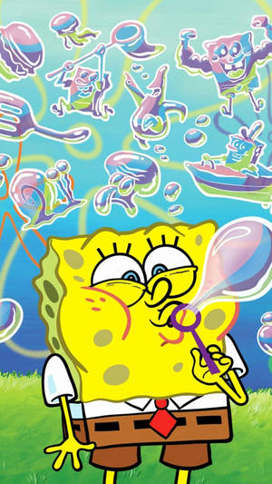 Cool Spongebob Squarepants Making Bubbles Wallpaper