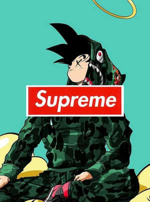 Cool Supreme Anime Dragon Ball Z Goku In Hoodie Wallpaper
