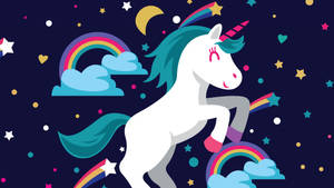 Cool Unicorn Rainbows Shooting Stars Wallpaper