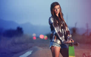 Cool Young Teenage Girl On The Way Wallpaper