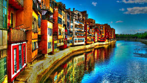 Copenhagen River Painting Wallpaper