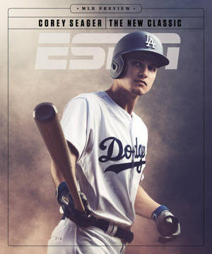 Corey Seager In Action On Espn Poster Wallpaper