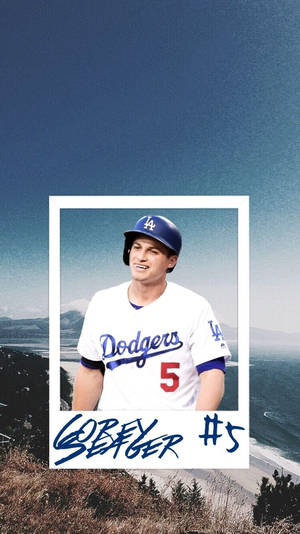Corey Seager Polaroid Edit On Mountains Wallpaper