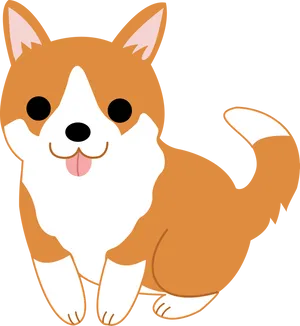 Corgi Cartoon Dog Art Wallpaper