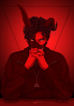 Corpse Husband Red Fan Art Wallpaper