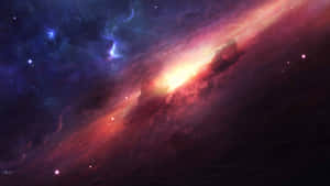 Cosmic Red Blue Smoke Yellow Light Wallpaper