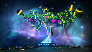 Cosmic_ Tree_ Structure_ Art Wallpaper