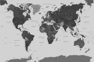 Countries Map Dark Palette Wallpaper