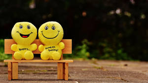 Couple Bench Smile Wallpaper