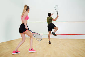 Couple Playing Squash Sport Wallpaper