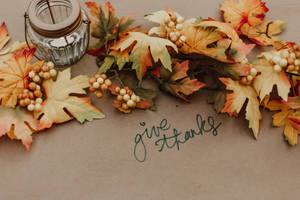 Cozy Autumn Give Thanks Wallpaper