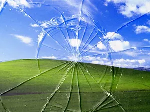 Cracked Computer Screen Bliss Wallpaper