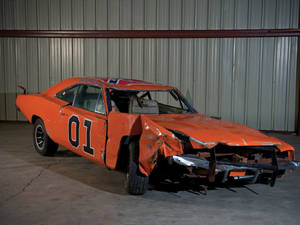 Crashed General Lee Car Wallpaper