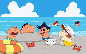 Crayon Shin Chan At The Beach Wallpaper