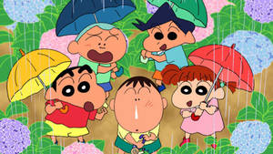 Crayon Shin Chan Rainy Day Wallpaper