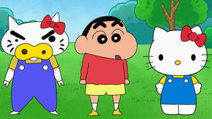 Crayon Shin Chan Shinnosuke And Hello Kitty Wallpaper