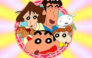 Crayon Shin Chan Shinnosuke's Family Portrait Wallpaper