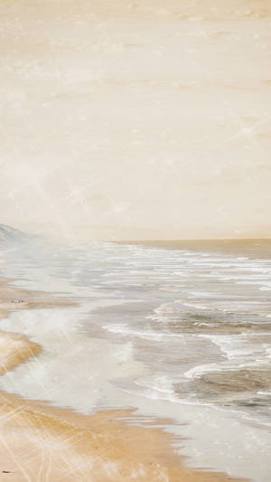 Cream Aesthetic Sparkling Shore Wallpaper