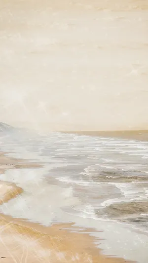 Cream Aesthetic Sparkling Shore Wallpaper