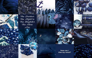 Create A One-of-a-kind Work Of Art With Blue Collage Wallpaper