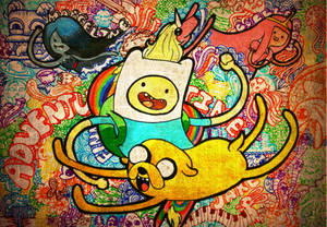 Creative Doodle Of Adventure Time Laptop Wallpaper