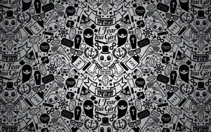 Creative Mural With Sugar Skull Wallpaper