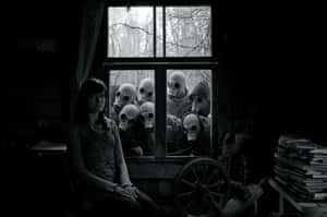 Creepy Aesthetic People With Gas Masks Wallpaper