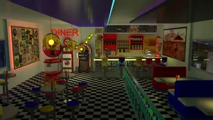 Creepy Dark Retro Diner Wallpaper