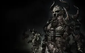 Creepy Norse Warrior In Armor Wallpaper
